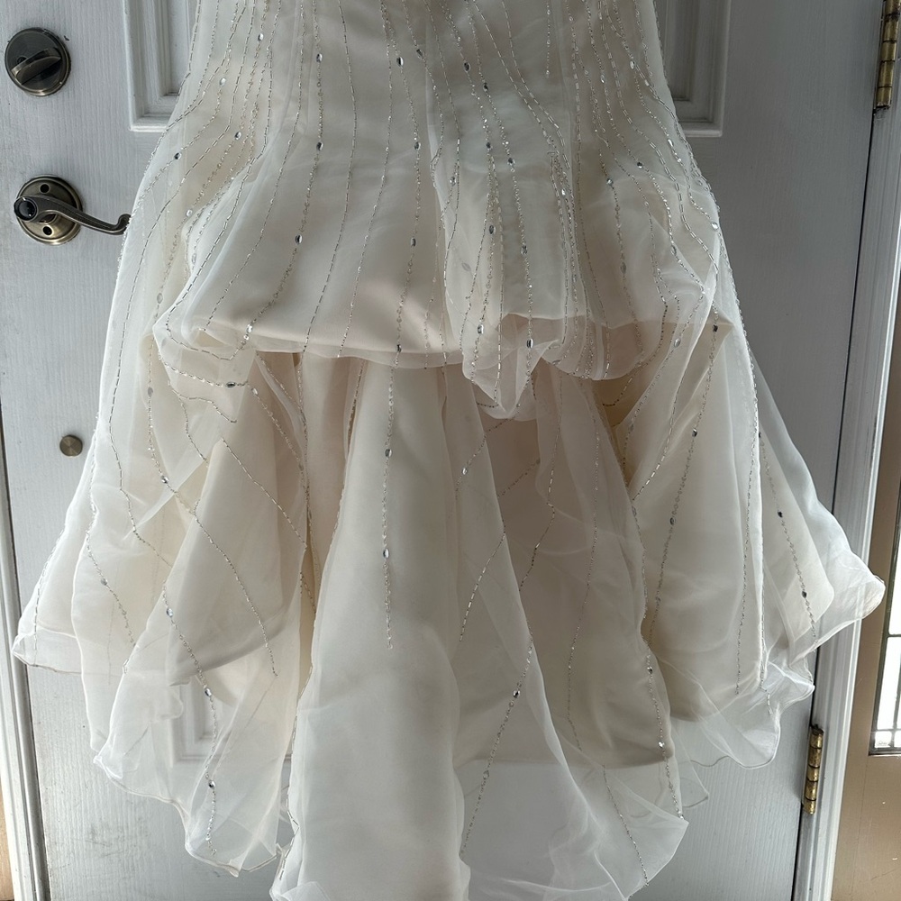 Elegant beaded ivory Wedding Dress with train - Picture 6 of 16